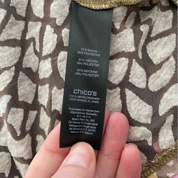 Travelers Collection By Chico's Womens Geometric Tie Front Bolero Jacket Size 2 - Picture 11 of 11